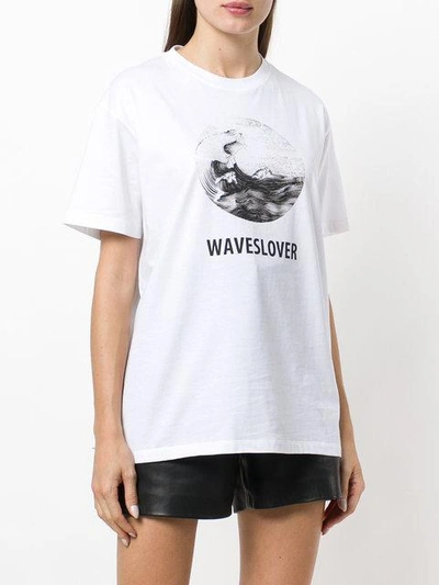 Shop Valentino Waves Lover Print T-shirt - White