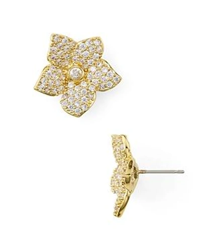 Shop Kate Spade New York Pave Bloom Stud Earrings In White/gold