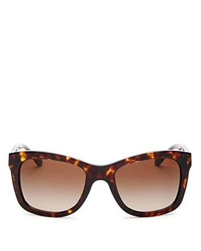 Shop Tory Burch Women's Square Sunglasses, 52mm In Dark Tortoise/brown
