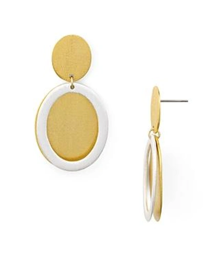 Shop Stephanie Kantis Icon Double Disc Drop Earrings In Gold