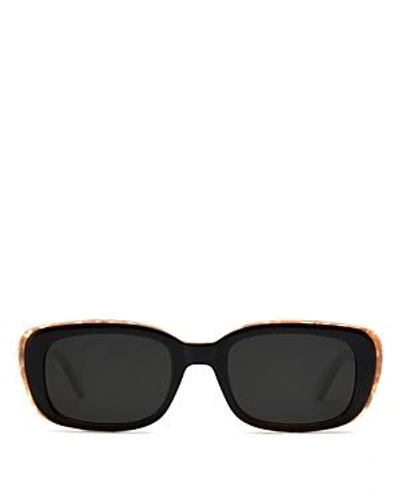 Shop Krewe Women's Milan Rectangle Sunglasses, 50mm In Black/gray