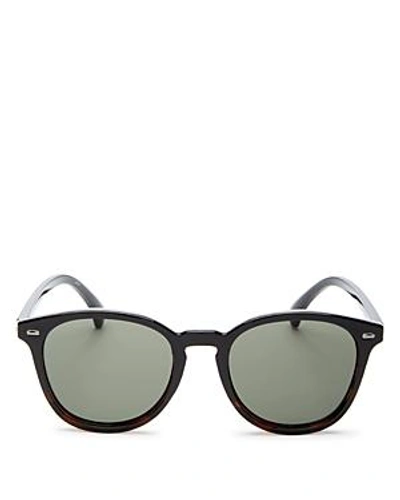 Shop Le Specs Women's Bandwagon Polarized Round Sunglasses, 51mm In Black Tortoise/khaki