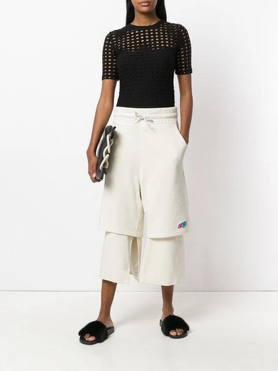 Shop Aalto Cropped Layered Trousers - Neutrals