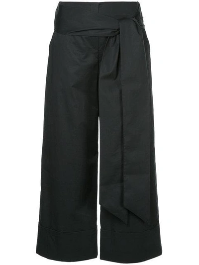 Shop Demoo Parkchoonmoo Belted Wide Pants In Black