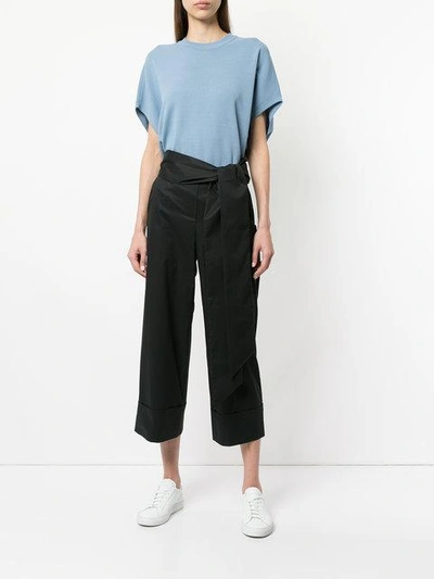 belted wide pants