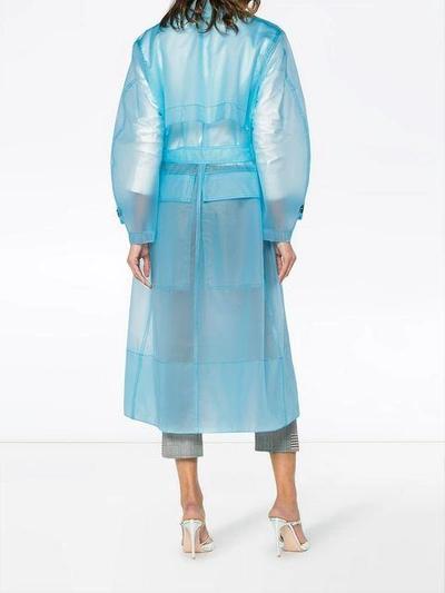 Shop Calvin Klein 205w39nyc Plastic Belted Trench Coat - Blue
