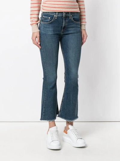 Shop Rag & Bone Crop Flare Jeans In Blue