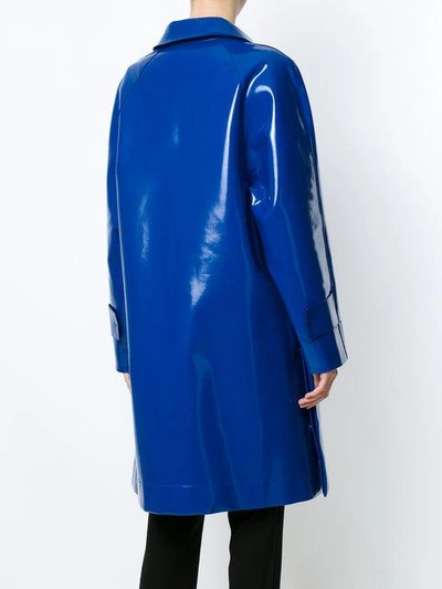 Shop Gloria Coelho Vinyl Cape Coat - Blue