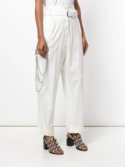 Shop Alyx Belted Chain Trousers In Neutrals