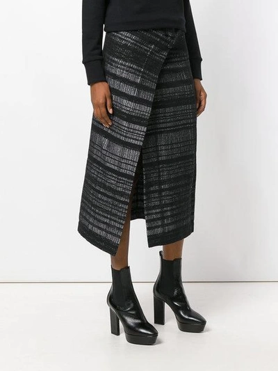 Shop A New Cross Slit Wrapped Skirt In Black