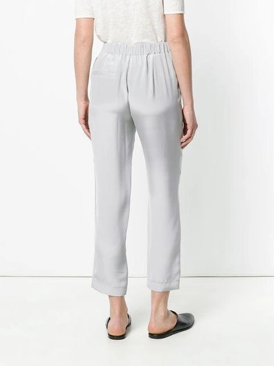 Shop Max & Moi Eyelet Detail Cropped Trousers In Grey