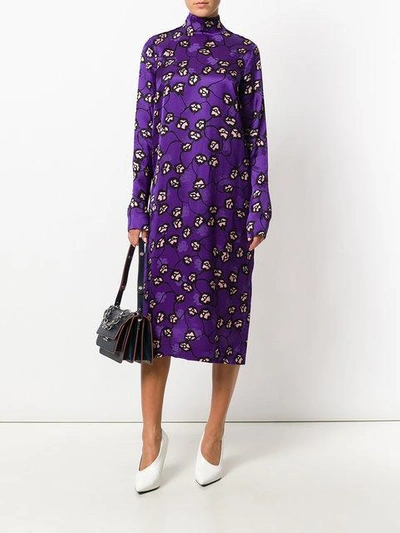 Shop Marni Fleshy Print Dress - Purple
