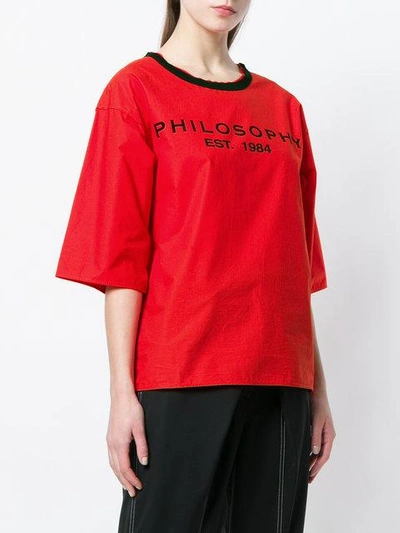 Shop Philosophy Di Lorenzo Serafini Poplin T-shirt - Red