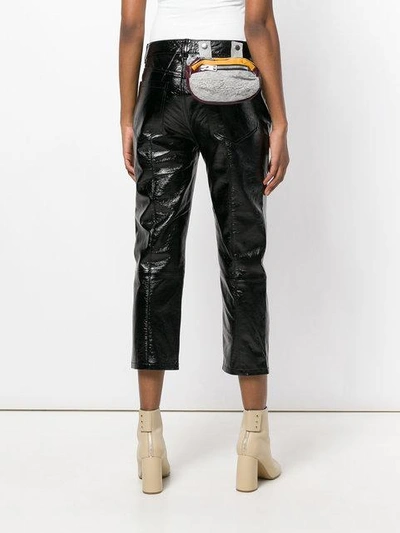 cropped waxed trousers