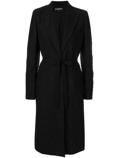 Shop Ann Demeulemeester Creased Belted Coat