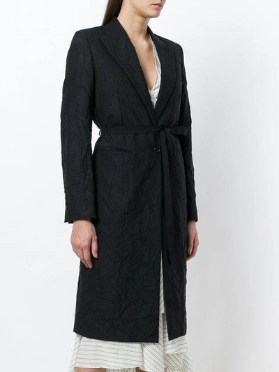 Shop Ann Demeulemeester Creased Belted Coat