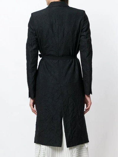 Shop Ann Demeulemeester Creased Belted Coat