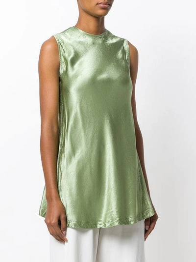 Shop Sies Marjan Metallic Sleeveless Blouse In Green