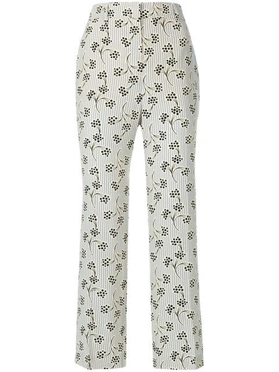Shop Prada Floral Print Trousers In F0424 Nube
