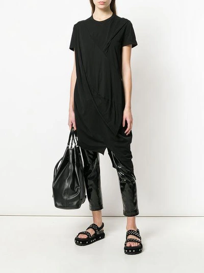 Shop Rick Owens Drkshdw Draped Asymmetric T-shirt - Black