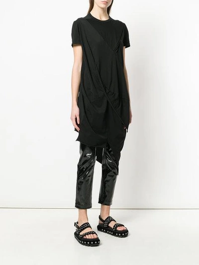 Shop Rick Owens Drkshdw Draped Asymmetric T-shirt - Black