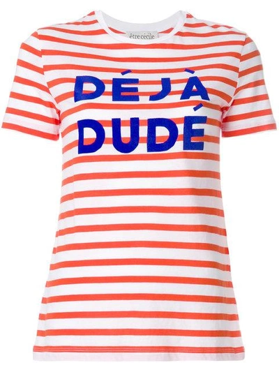 Shop Etre Cecile Être Cécile Déjà Dude Striped T-shirt - Yellow