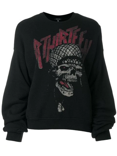 Shop R13 Skull Print Sweatshirt - Black