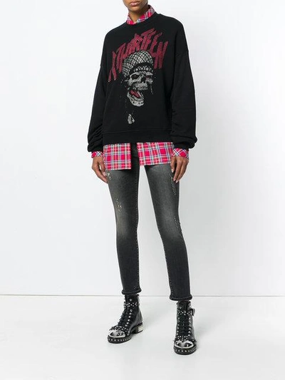 Shop R13 Skull Print Sweatshirt - Black