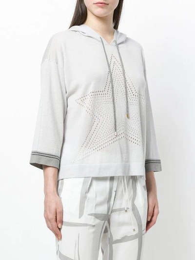 Shop Lorena Antoniazzi Hooded Sweater In Grey