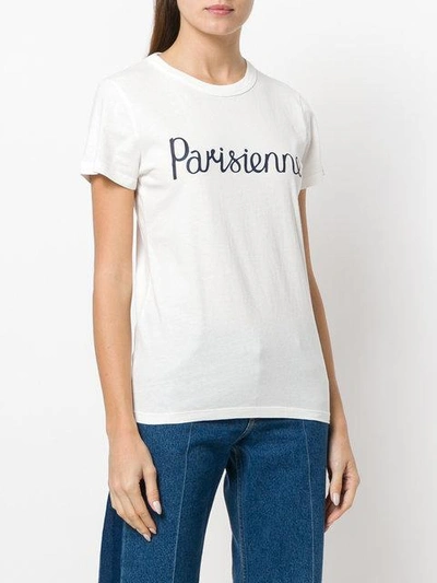 Shop Maison Kitsuné Parisienne T-shirt In White