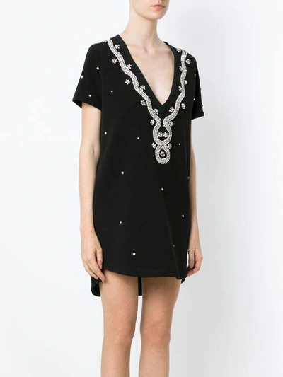 Shop Andrea Bogosian Embellished T-shirt Dress - Black