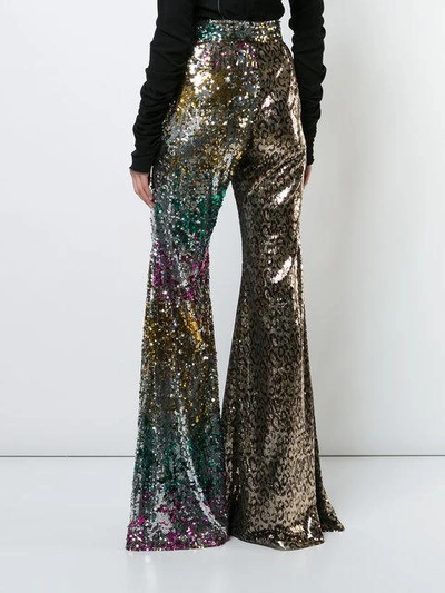 Shop Halpern Sequinned Flared Trousers In Multicolour