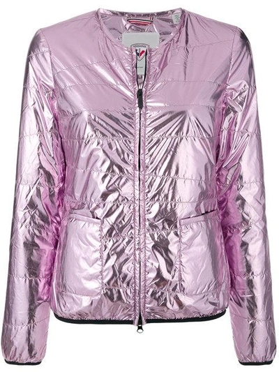 Shop Rossignol Collarless Laminated Jacket In Pink