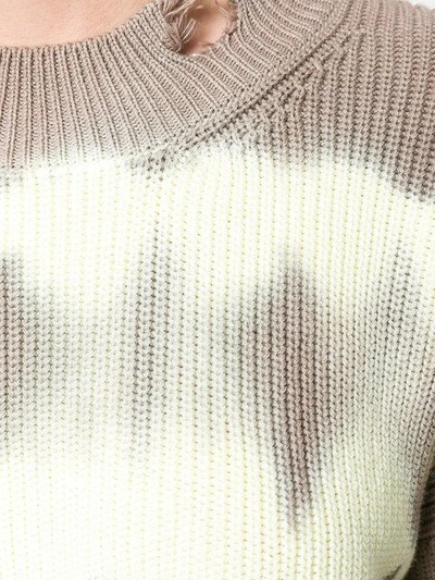 Shop Msgm Tie-dye Ragged Sweater In Neutrals