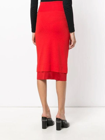Shop Givenchy Layered Hem Midi Skirt