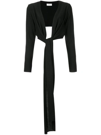 Shop Lemaire Wrapover Cardigan In Black