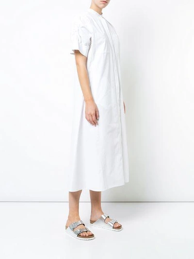 Shop Maison Rabih Kayrouz Mandarin Collar Shirt Dress In White