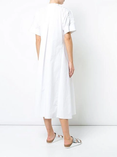 Shop Maison Rabih Kayrouz Mandarin Collar Shirt Dress In White