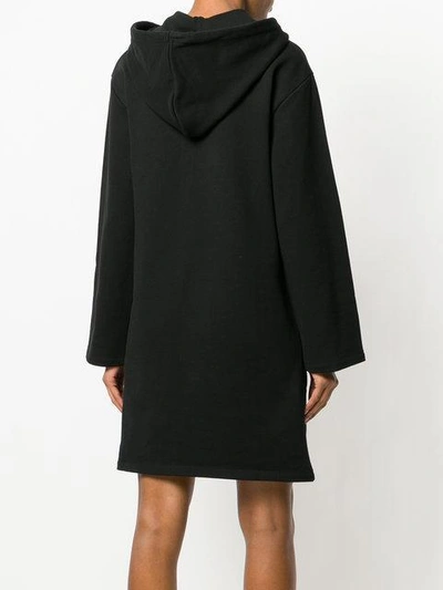 Shop Moschino Hooded Sweatshirt Dress - Black