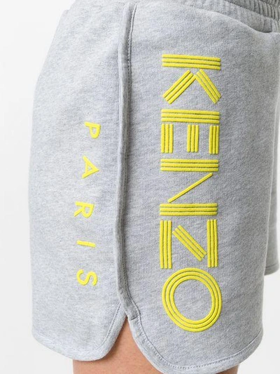 Shop Kenzo Relaxed Logo Shorts - Grey