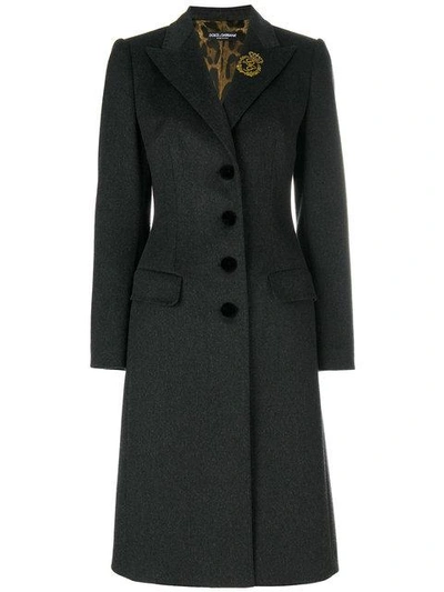 Shop Dolce & Gabbana Single Breasted Coat In Grey