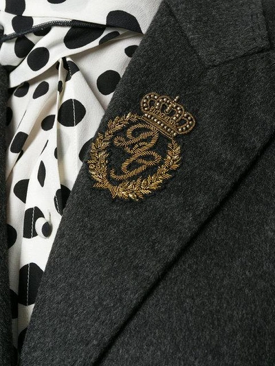 Shop Dolce & Gabbana Single Breasted Coat In Grey