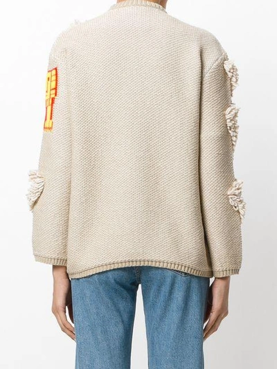 Shop Peter Pilotto Motif Heavy Knit Sweater In Neutrals