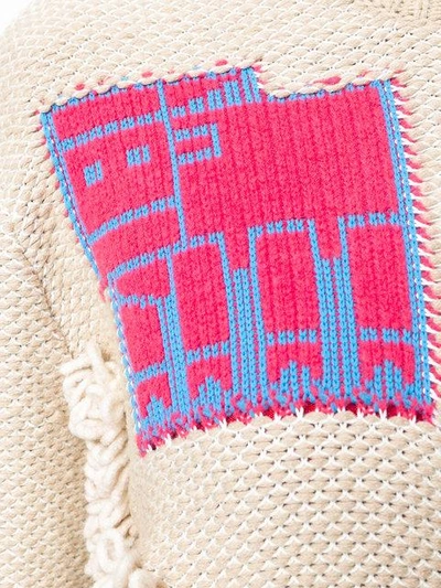 Shop Peter Pilotto Motif Heavy Knit Sweater In Neutrals