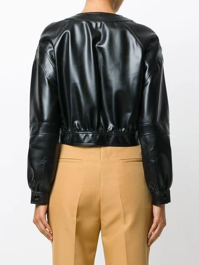Shop Marni Cropped Leather Jacket