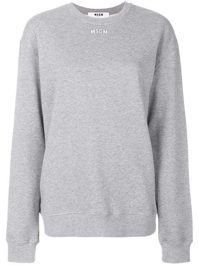 Shop Msgm Logo Sweatshirt - Grey