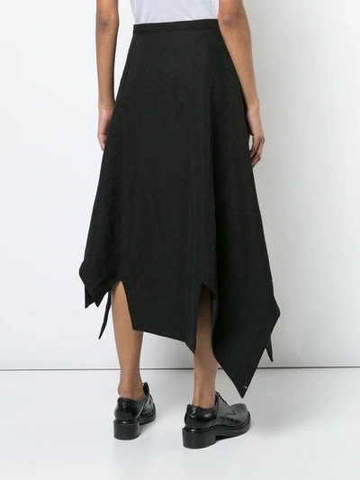 Shop Yohji Yamamoto Zig Zag Flared Skirt In Black