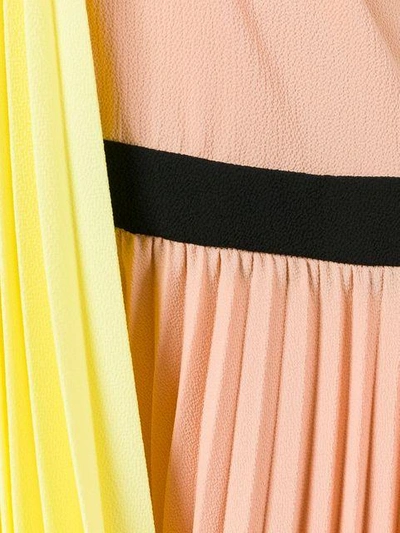Shop Marco Bologna Crepe Georgette Pleated Dress In Multicolour