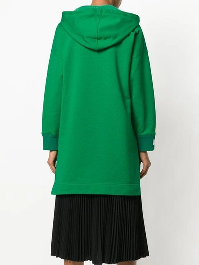 Shop Fendi Logo Hooded Sweatshirt - Green