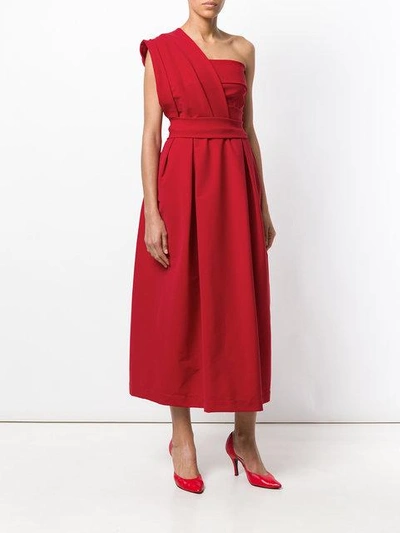 Shop Preen By Thornton Bregazzi Ace One Shoulder Dress - Red